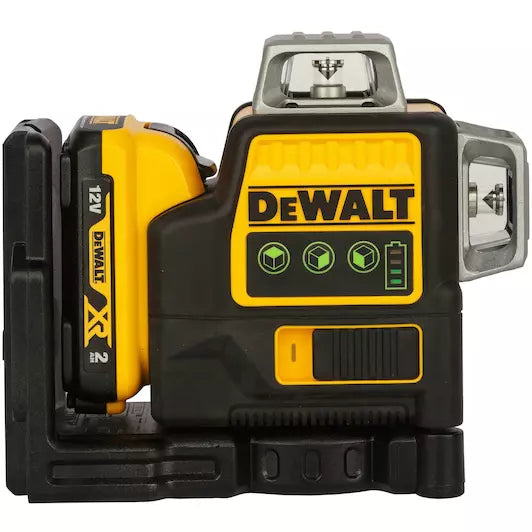 DeWALT DCE089D1G 10.8V Li-Ion accu zelfnivellerende 3x 360 graden multilijnlaser set (1x 2.0Ah accu) in koffer - 3 lijnen - 30m - groen