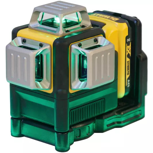 DeWALT DCE089D1G 10.8V Li-Ion accu zelfnivellerende 3x 360 graden multilijnlaser set (1x 2.0Ah accu) in koffer - 3 lijnen - 30m - groen