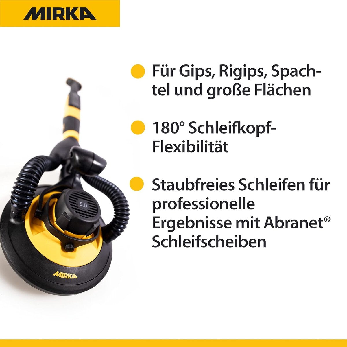 Mirka LEROS 950CV Wandschuurmachine 225mm pad+schroeven Tas