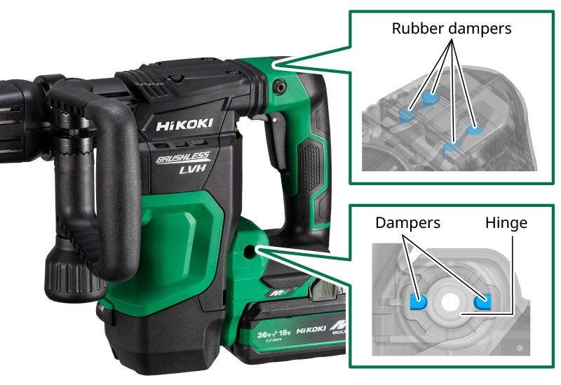ACCU BREEKHAMER SDS-MAX 36V - BRUSHLESS - 6,8J - LVH - 2x MV-BX [36V 4,0Ah/18V 8,0Ah] - in KUNSTOF KOFFER