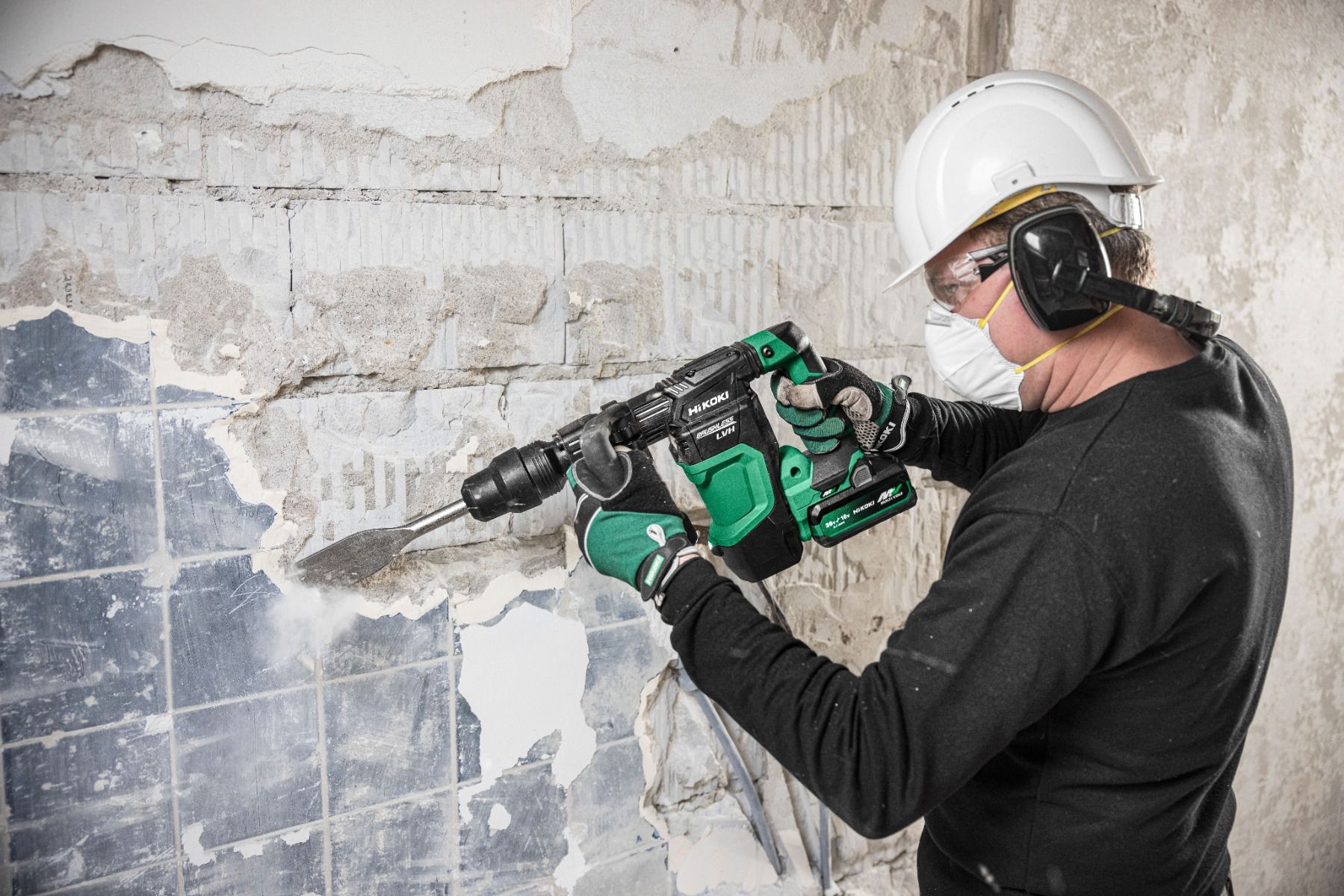 ACCU BREEKHAMER SDS-MAX 36V - BRUSHLESS - 6,8J - LVH - 2x MV-BX [36V 4,0Ah/18V 8,0Ah] - in KUNSTOF KOFFER