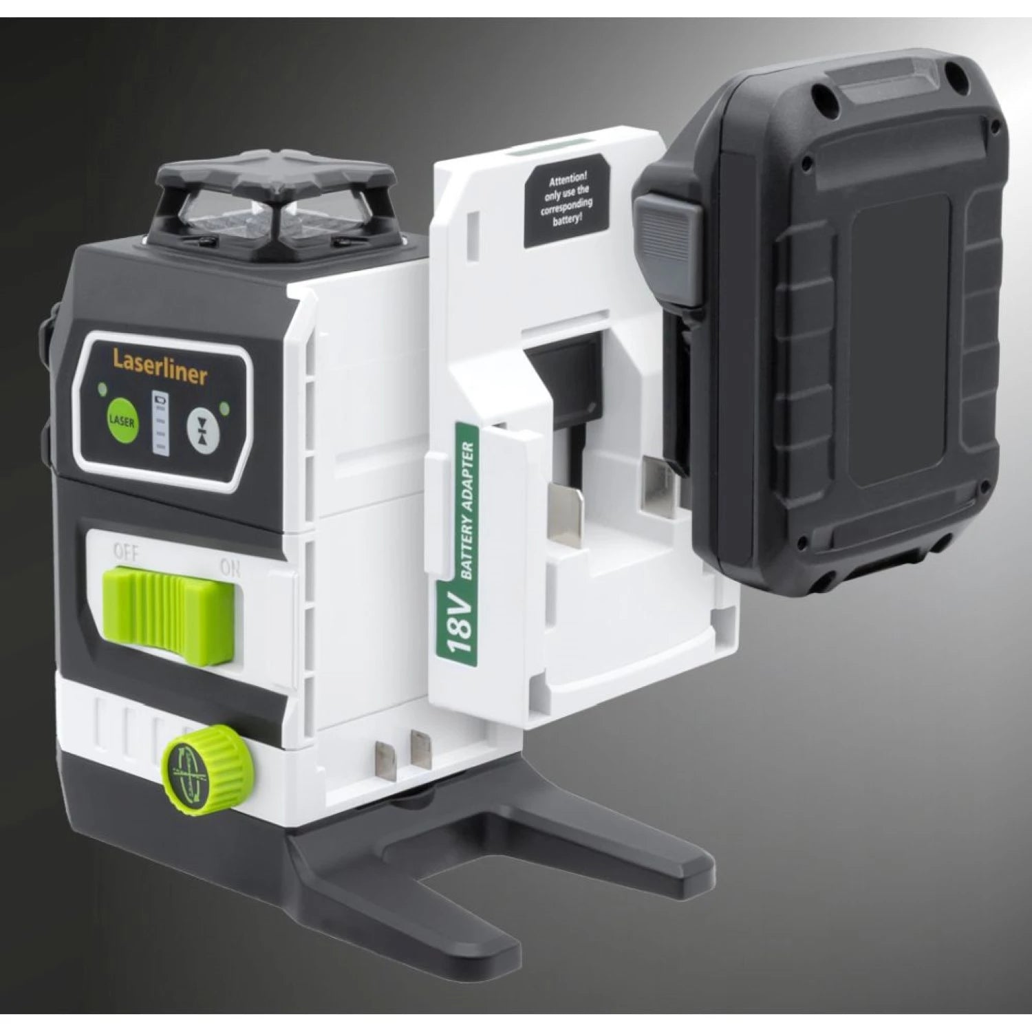 Laserliner PowerPlane-Laser 3G Multi-18V Kruislijnlaser in L-Boxx - 3 lijnen - groen - 60m - IP54