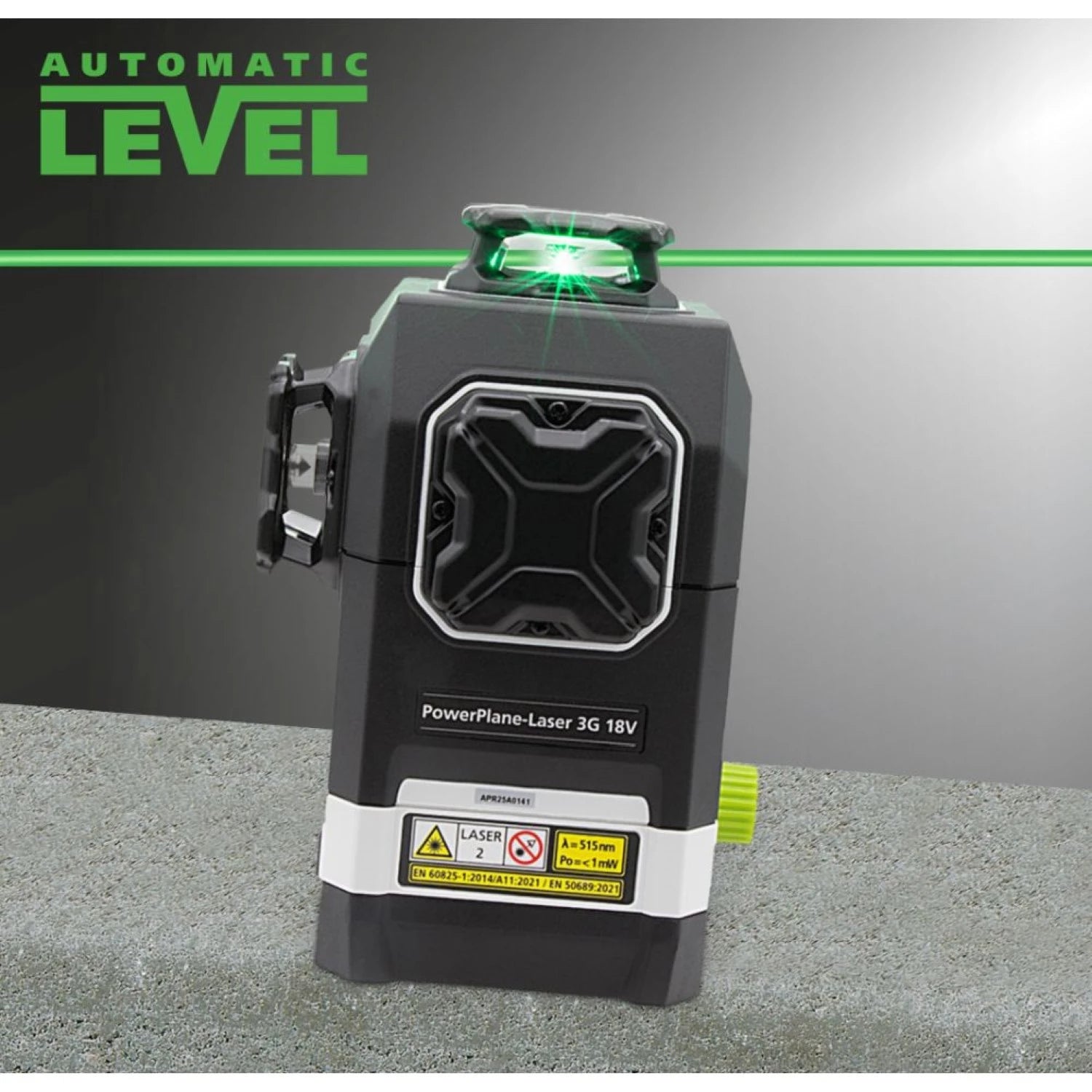 Laserliner PowerPlane-Laser 3G Multi-18V Kruislijnlaser in L-Boxx - 3 lijnen - groen - 60m - IP54