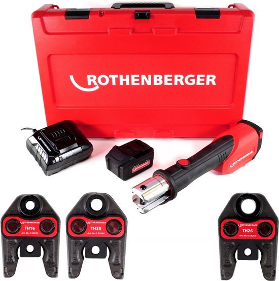 Rothenberger Romax 4000 18V Li-ion accuperstang set (1x 4.0Ah accu) incl. TH16-20-25 persbekken in koffer