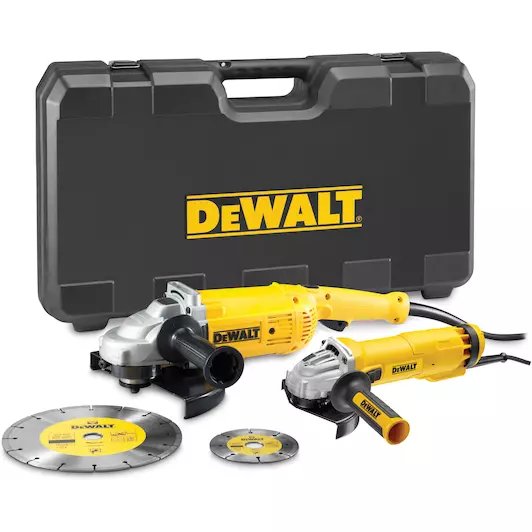 DEWALT DWE492SDT-QS Voordeelset: 2200W Haakse slijper 125/230mm met 2 diamantschijven