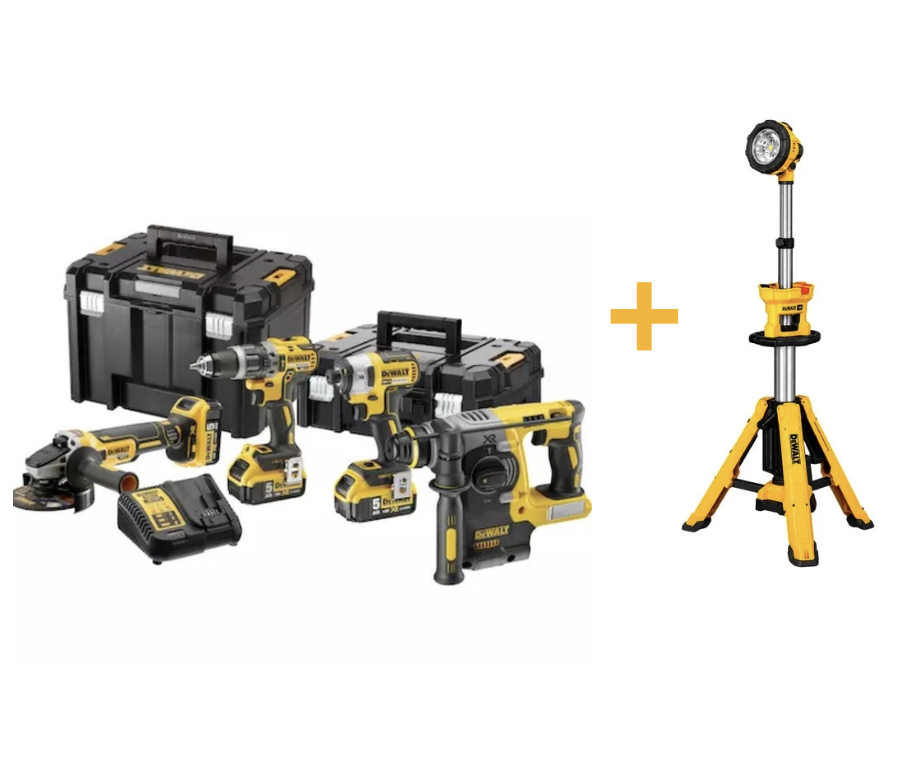 [5035048716557] DeWALT DCK422P3T 18V Li-ion XR accu 4-delige combiset (3x 5.0Ah) in 2 TSTAK koffers