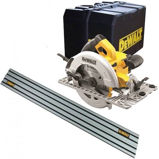 DeWALT DWE576K Cirkelzaag in koffer - 1600W - 190mm + DeWALT DWS5022 geleiderail - 1500mm
