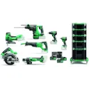 HIKOKI KC18H7B-MVA3 18V accu-machineset 7-delig in HSC koffers met trolley (3x MultiVolt 5,0Ah accu + lader)