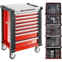 Facom JETCM175BNL CHARIOT D'OUTILS 8 TIROIRS M3, 5 TIROIRS REMPLIS, ROUGE