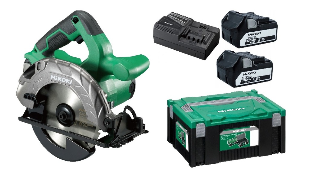 [4966376338290] Hikoki ( C1806DAWRZ ) C1806DA WRZ ACCU CIRKELZAAG 18V, 165MM, ZAAGDIEPTE 57MM, MV, 2x 18V 5,0Ah in HSC IV