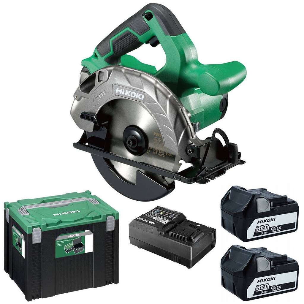 [4966376412327] Hikoki ( C1806DUMWPZ ) C1806DUM WPZ ACCU CIRKELZAAG 18V, BL, 165MM, ZAAGDIEPTE 66MM, MV, past op GR, 2x 18V 5,0Ah in HSC IV