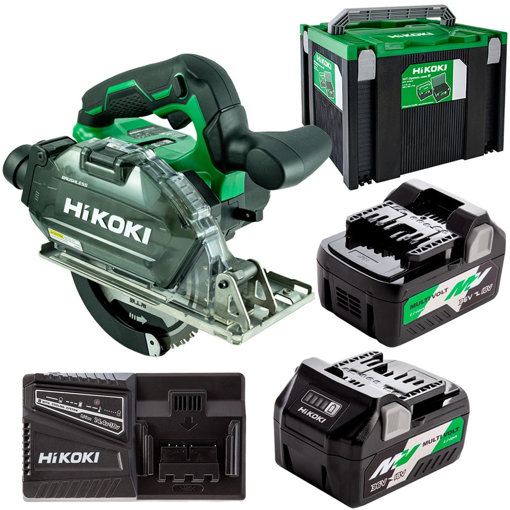 [4966376409877] Hikoki ( CD3605DBW2Z ) CD3605DB W2Z ACCU METAAL CIRKELZAAG 36V, BL, 150MM, ZAAGDIEPTE 58MM, AS 20MM, MV, EXCLUSIVE in HSC IV