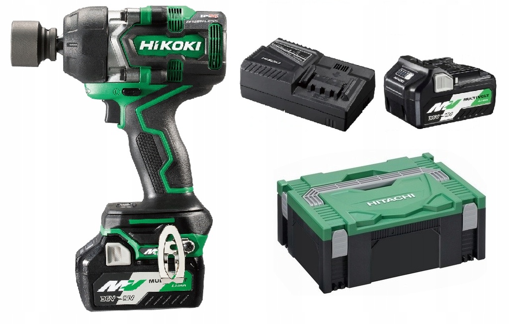 [4966376336791] Hikoki ( WR36DEWRZ ) WR36DE WRZ ACCU SLAGMOERAANZETTER 1/2" 36V, BL, 770 Nm, MV, 2x MV-A [36V 2,5Ah/18V 5,0Ah] in HSC II