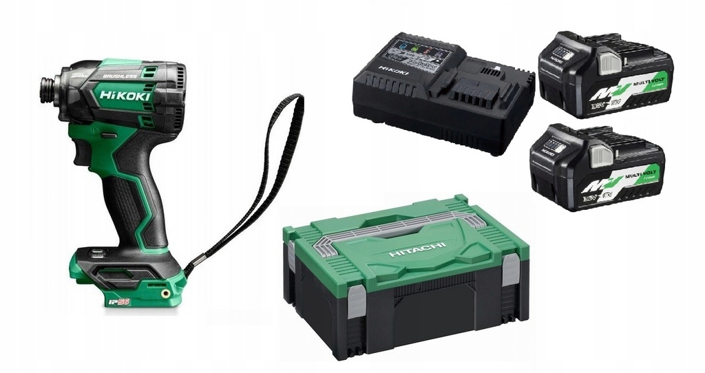 [4966376402960] Hikoki ( WH18DCWRZ ) WH18DC WRZ ACCU SLAGSCHROEVENDRAAIER 1/4" 18V, BL, 207 Nm, IP56, MV, 2x MV-A in HSC II