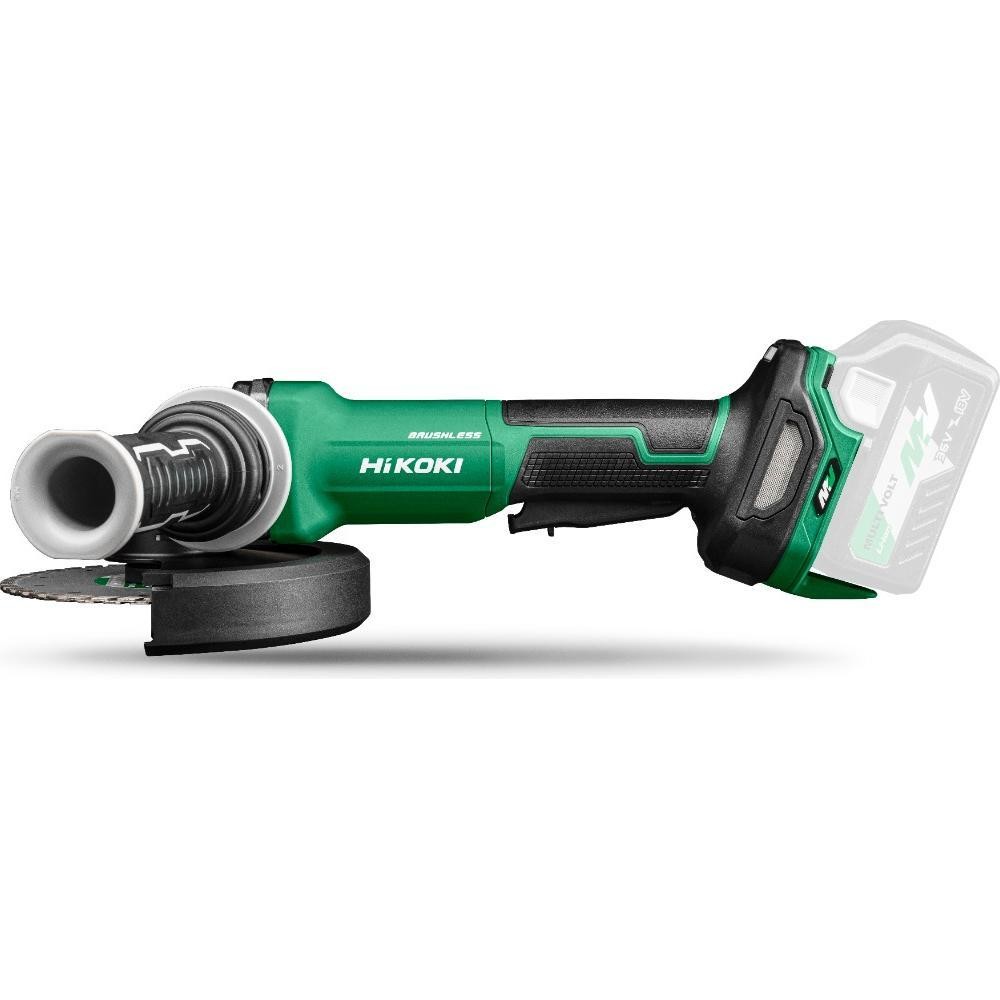 Hikoki ( G3615DVFW4Z ) G3615DVF W4Z ACCU HAAKSE-SLIJPMACHINE 36V, 1500W, VARIABEL TOERENTAL, BL, 150MM, DODEMANSSCHAKELAAR, REM, MV, EXCLUSIVE in DOOS