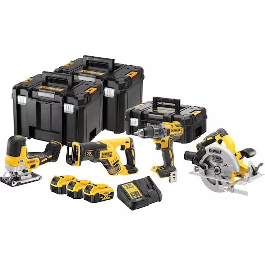 [5035048726495] DEWALT DCK480P3T-QW 18V XR Brushless accu-machineset 4-delig in TSTAK (3x 5,0Ah accu + lader)
