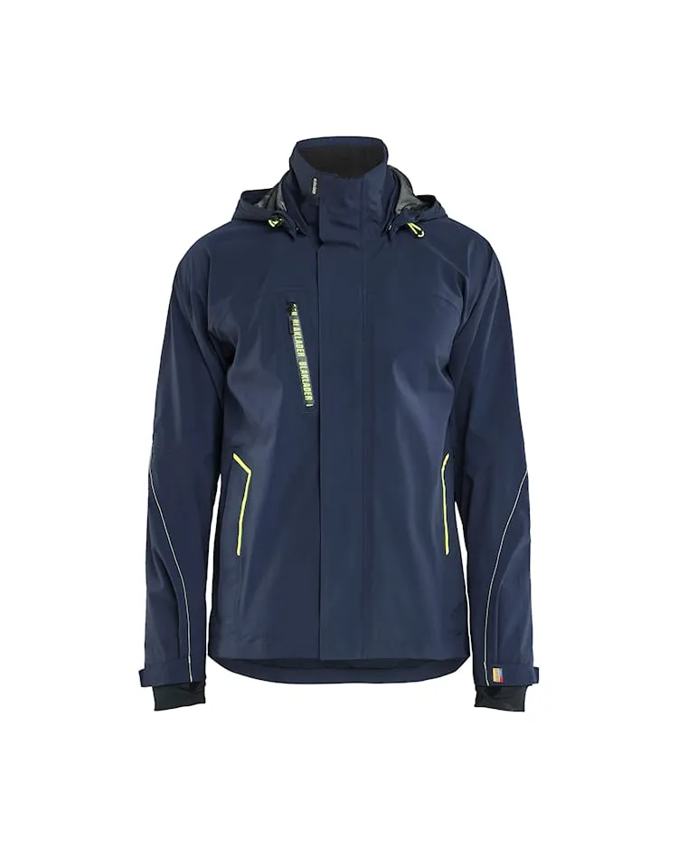 Blåkläder/Shell Jack Stretch/4483/Donker marineblauw/High Vis Geel (XS)