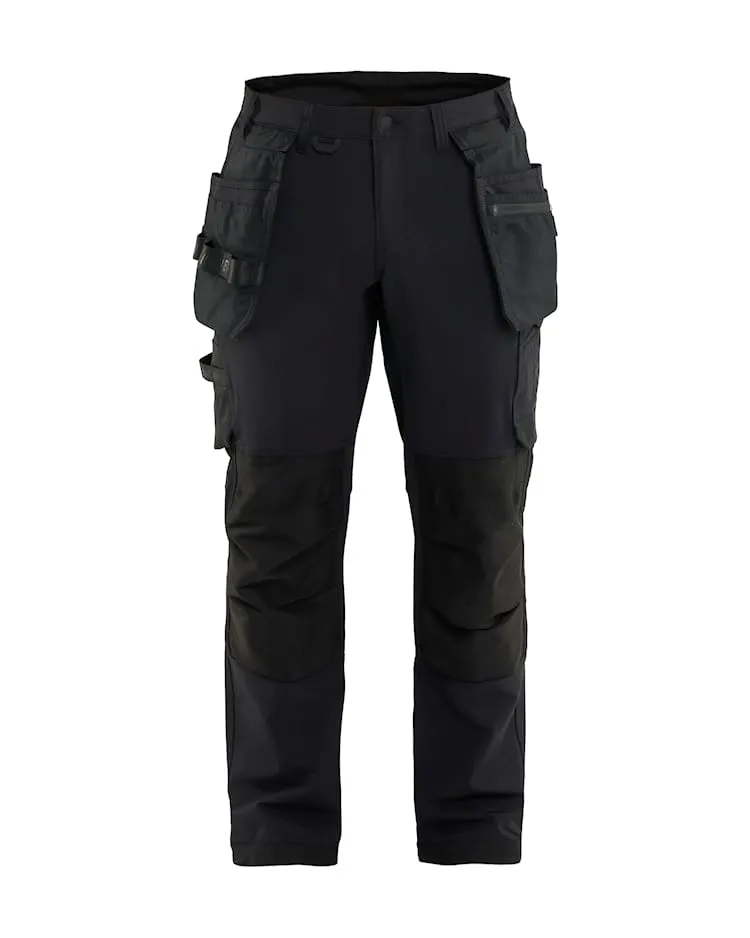 Blåkläder/Werkbroek 4-weg Stretch met afneembare gereedschapszakken/1720/Zwart (C46)