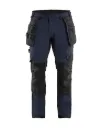Blåkläder/Werkbroek 4-weg Stretch met afneembare gereedschapszakken/1720/Donker marineblauw/Zwart