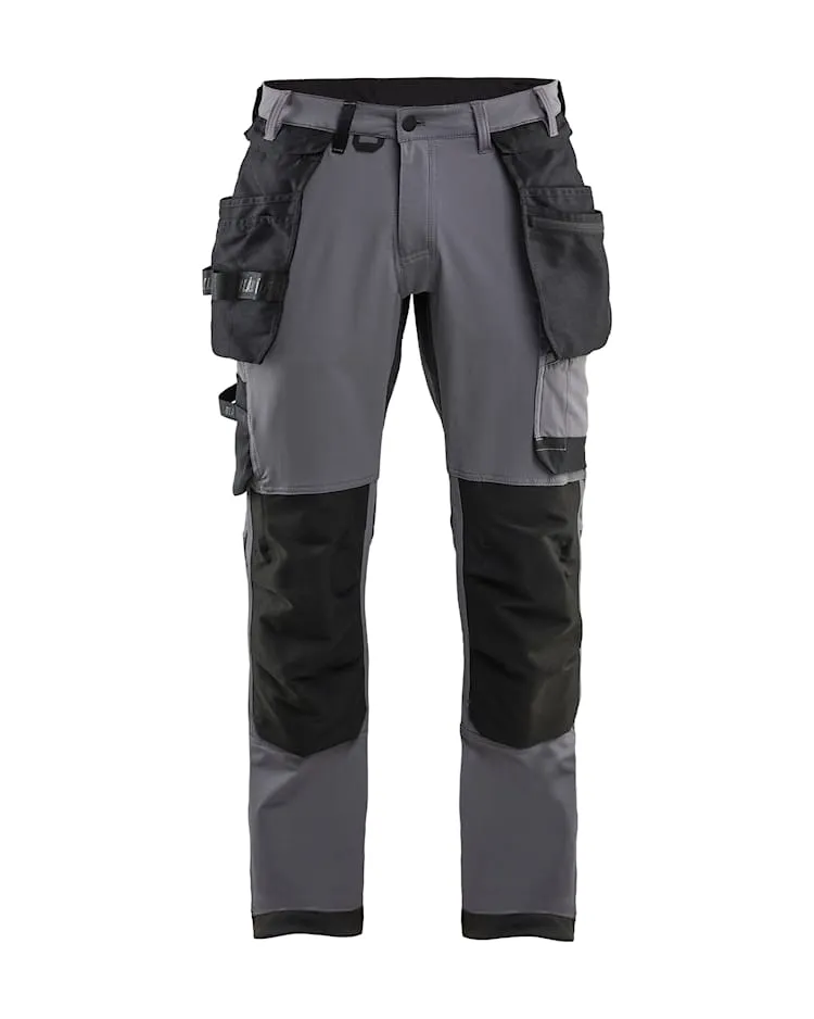 Blåkläder/Werkbroek 4-weg Stretch met afneembare gereedschapszakken/1720/Medium grijs/Zwart (C46)