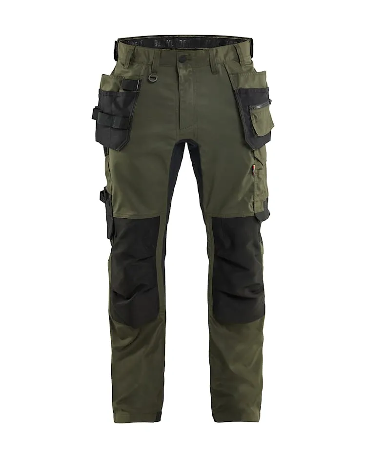Blåkläder/Werkbroek 2-weg stretch met gereedschapszakken/1750/Donker herfstgroen/Zwart (C46)