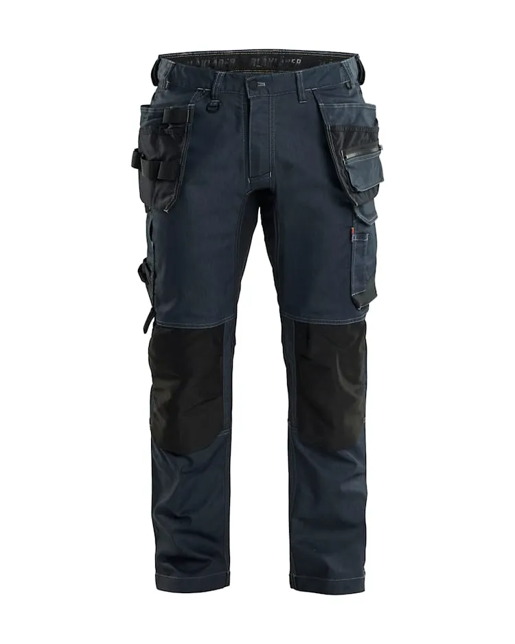 Blåkläder/Werkbroek denim stretch met gereedschapszakken/1750/Marineblauw/Zwart (C46)
