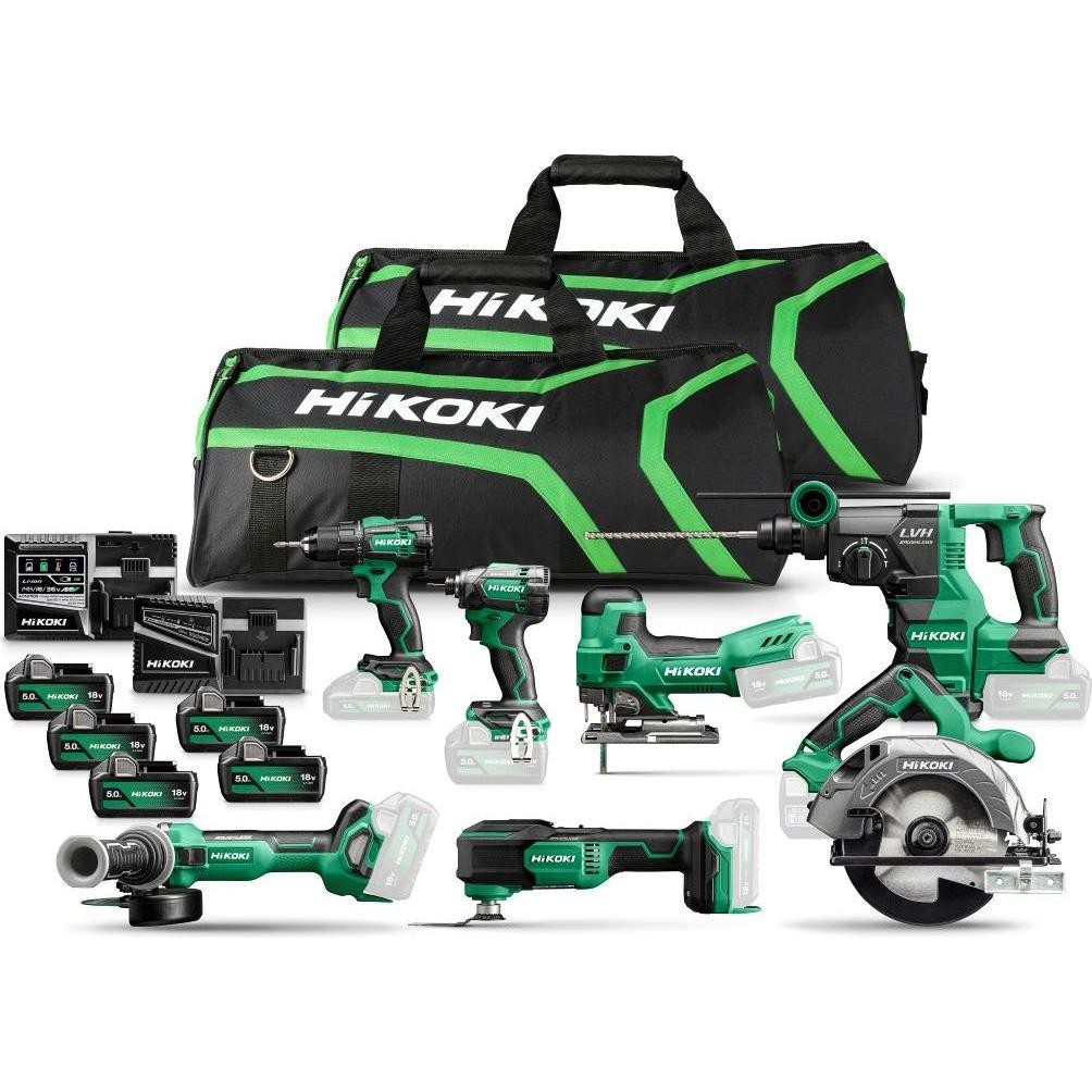 [8717574073232] Hikoki ( KC18H7A-505 ) KC18H7A 505 18V COMBO, DS18DE, WH18DC, CJ18DB, C1806DA, CV18DA, G1813DA, DH1826DA, UC18YSL3, 5X BSL1850MA met DRAAGTAS