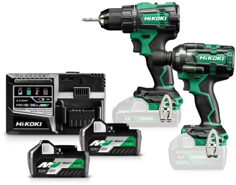[4966376413669] Hikoki ( KC18DEWJZ ) KC18DE WJZ, DS18DE ACCU BOOR-SCHROEFMACHINE 70 Nm en WR18DH  ACCU MOERAANZETTER 1/2" 18V, BL, 380 Nm, IP56, MV, 2x MV-A [36V 2,5Ah/18V 5,0Ah] in HSC III