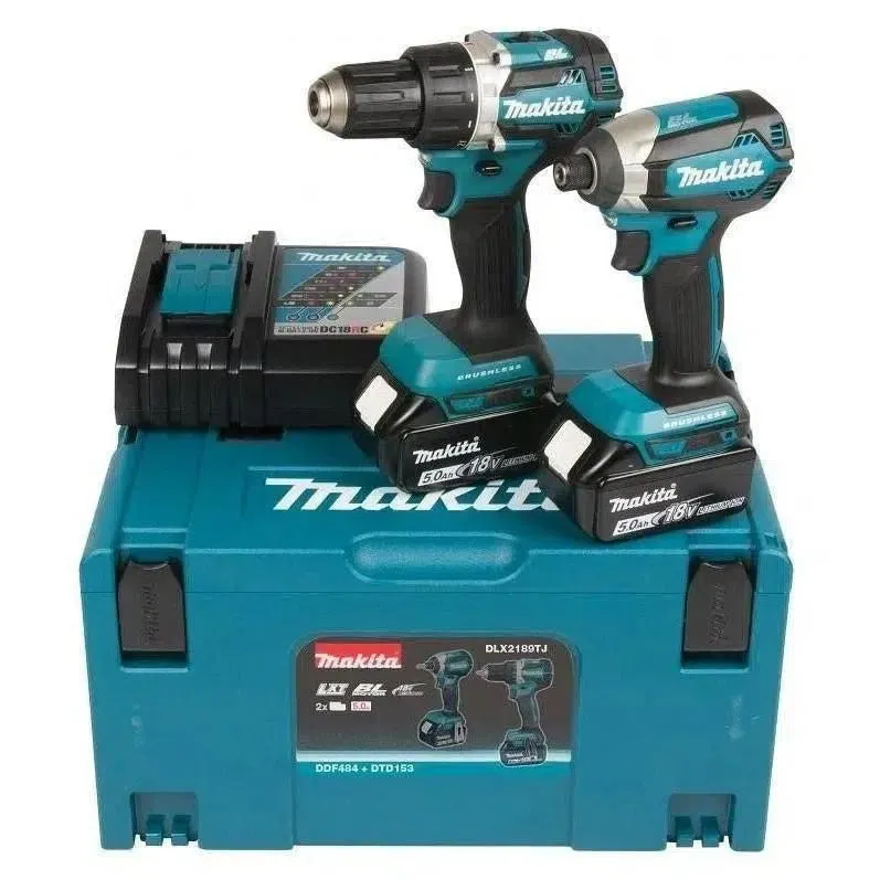 [088381870603] Makita DLX2189TJ Accu combiset 2-delig (DDF484 + DTD153) 18V 5.0Ah in Mbox