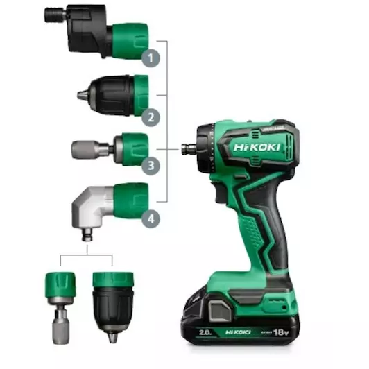 [4966376411702] Hikoki ( DS18DDQWSZ ) DS18DDQ WSZ ACCU BOOR-SCHROEFMACHINE SMARTFIT 18V, BL, 55Nm, MV, 2X 5.0Ah in HSC II
