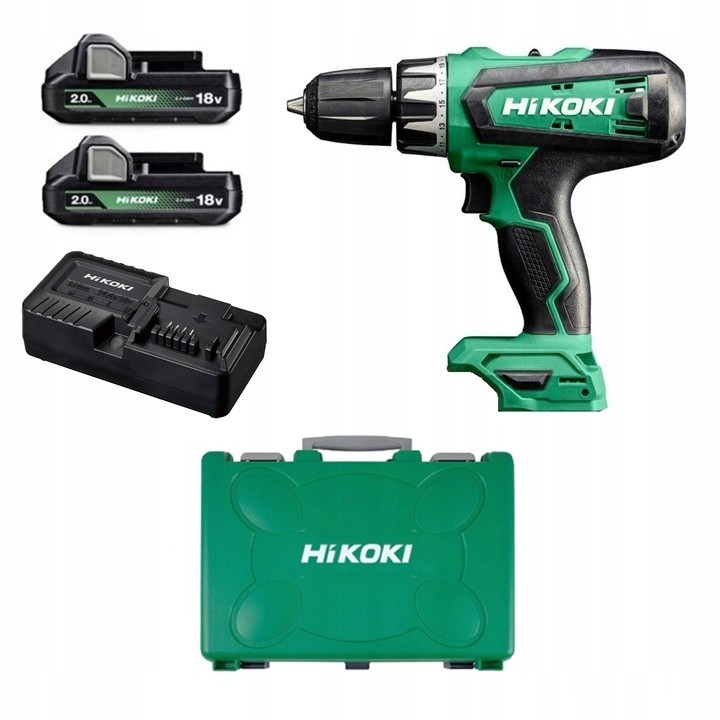 [4966376400607] Hikoki ( DV18DFWCZ ) DV18DF WCZ ACCU KLOP-BOORSCHROEFMACHINE 18V, 55Nm, MV, 2x 18V 2.0Ah in KUNSTSTOF KOFFER