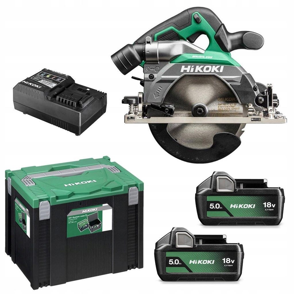 [4966376408269] Hikoki C1806DB ( C1806DBWPZ ) C1806DB WPZ ACCU CIRKELZAAG 18V, BL, 165MM, ZAAGDIEPTE 66MM, MV, 2x 18V 5,0Ah in HSC IV