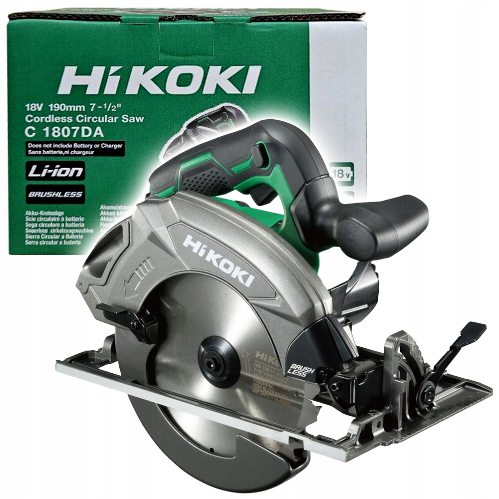 [4966376338375] Hikoki C1807DA ( C1807DAW4Z ) C1807DA W4Z ACCU CIRKELZAAG 18V, BL, 190MM, ZAAGDIEPTE 64,5MM, MV, EXCLUSIVE in DOOS