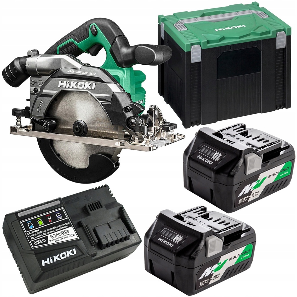 [4966376408177] Hikoki C3606DB ( C3606DBWPZ ) C3606DB WPZ ACCU CIRKELZAAG 36V, BL, 165MM, ZAAGDIEPTE 66MM, AS 20MM, MV, 2x MV-A [36V 2,5Ah/18V 5,0Ah] in HSC IV