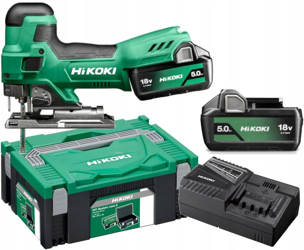 [4966376409624] Hikoki CJ18DB ( CJ18DBWPZ ) CJ18DB WPZ ACCU DECOUPEERZAAG HANDPALMGREEP 18V, 135MM, MV, 2x 5,0Ah in HSC III