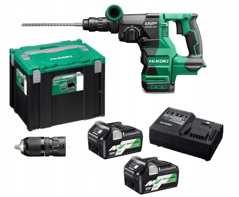 [4966376405794] Hikoki DH3628DC ( DH3628DCWVZ ) DH3628DC WVZ  ACCU BOOR-BREEKHAMER SDS PLUS 36V, BL, 3,2J, MV, RFC, incl. verwisselbare boorhouder, 2x MV-B [36V 4,0Ah/18V 8,0Ah] in HSC IV