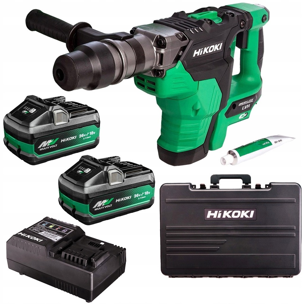 Hikoki DH3640DA ( DH3640DAWAZ ) DH3640DA WAZ ACCU BOOR-BREEKHAMER SDS-MAX 36V, BL, 9J, 2x MV-B [36V 4,0Ah/18V 8,0Ah], RFC, in KUNSTSTOF KOFFER