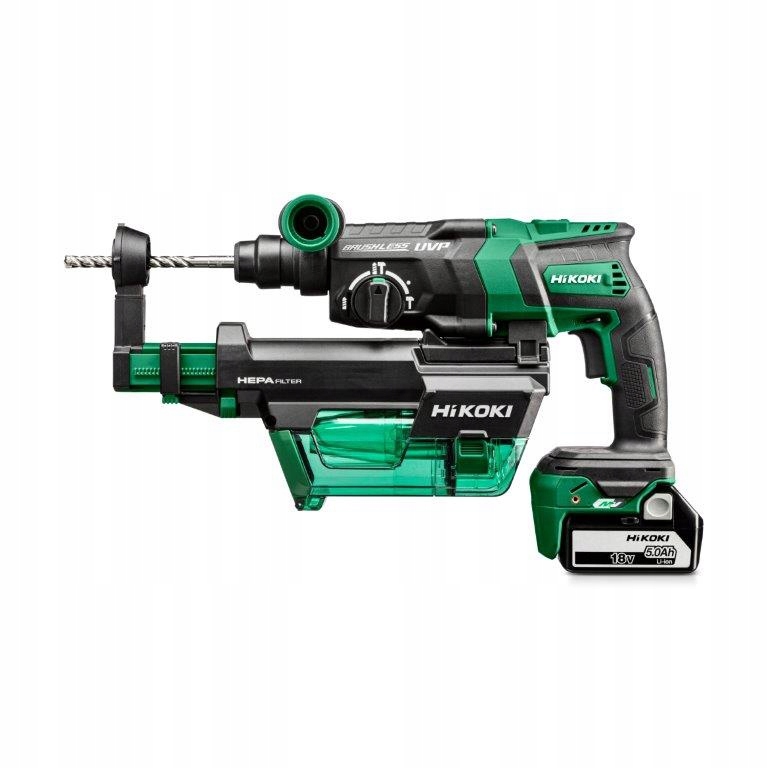 Hikoki DH36DPE ( DH36DPEWEZ ) DH36DPE WEZ ACCU BOOR-BREEKHAMER SDS PLUS 36V, BL, PISTOOLMODEL, 3,2J, MV, RFC, 2x MV-A [36V 2,5Ah/18V 5,0Ah] in HSC IV, incl. stofafzuigunit
