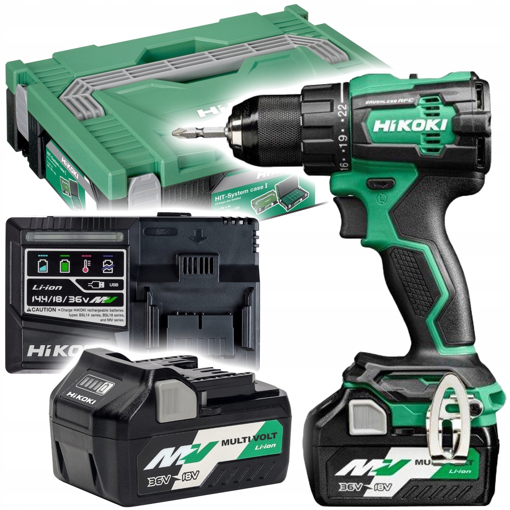 [4966376404674] Hikoki DS18DE ( DS18DEWRZ ) DS18DE WRZ ACCU BOOR-SCHROEFMACHINE 18V, BL, 70 Nm, MV,2x MV-A in HSC II