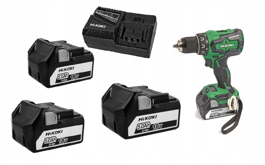 [4966376404643] Hikoki DS18DE ( DS18DEWFZ ) DS18DE WFZ ACCU BOOR-SCHROEFMACHINE 18V, BL, 70 Nm, MV, 2x 18V 5,0Ah in HSC II