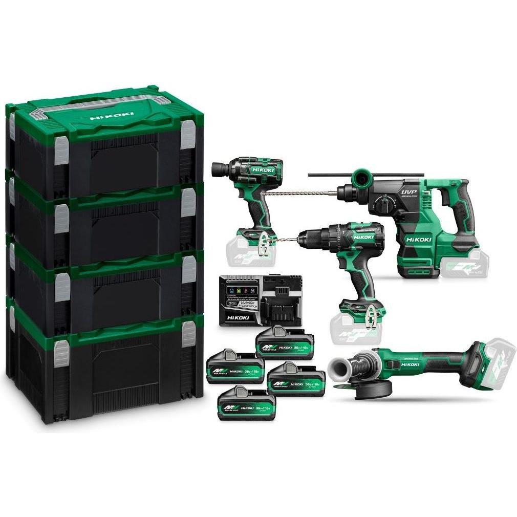 Hikoki DV36DC ( KC36H4A-MVB4 ) KC36H4A MVB4 36V COMBO, DV36DC, WR36DH, DH3628DA, G3613DVE, 4X BSL36B18X in 4x HSC