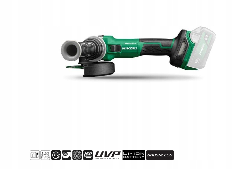 [4966376407293] Hikoki G1813DE ( G1813DEW2Z ) G1813DE W2Z ACCU HAAKSE SLIJPMACHINE 18V, BL, 125MM, REM, MV, EXCLUSIVE in HSC II