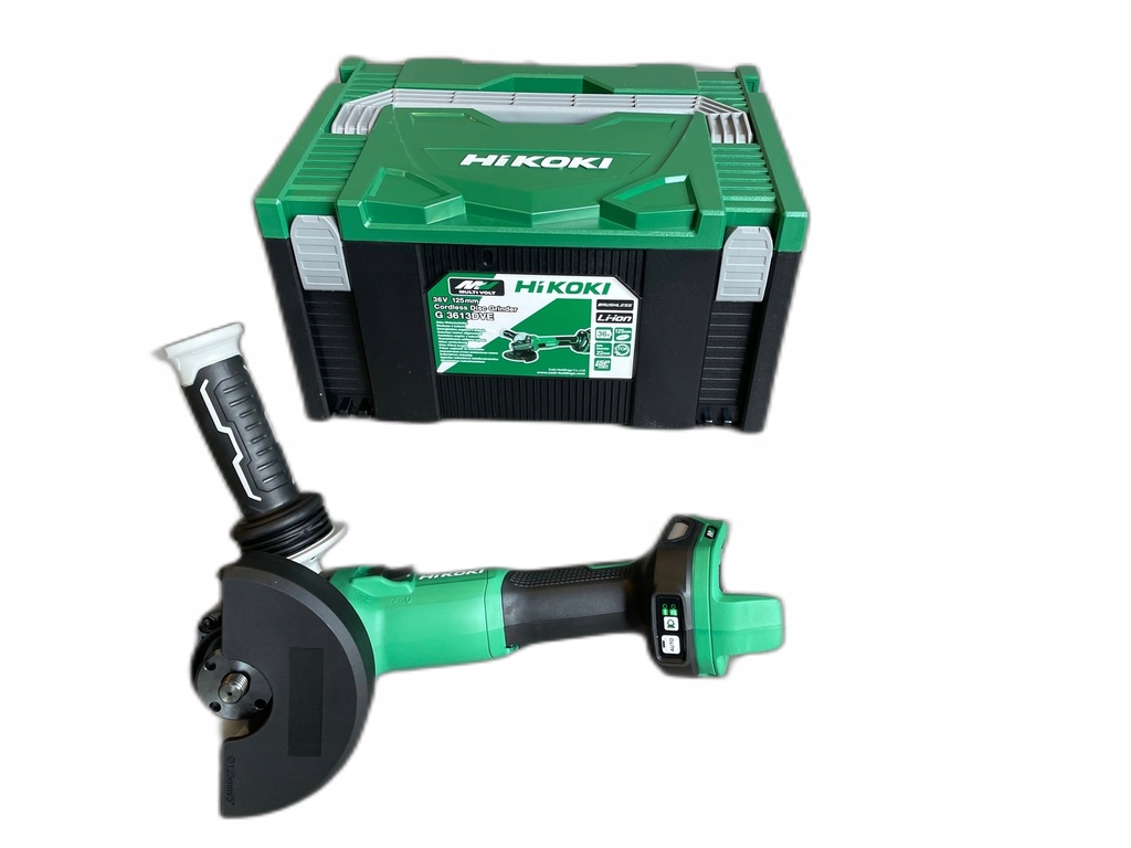 Hikoki G3613DVE ( G3613DVEW2Z ) G3613DVE W2Z ACCU HAAKSE-SLIJPMACHINE 36V, 1500W, VARIABEL TOERENTAL, BL, 125MM, REM, MV, EXCLUSIVE in HSC II