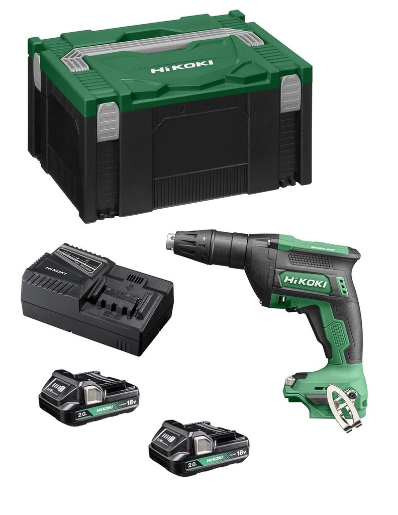 [4966376403851] Hikoki W18DA ( W18DAWAZ ) W18DA WAZ ACCU SCHROEVENDRAAIER 18V, BL, 5000rpm, MV, 2x 18V 2.0Ah in HSC III