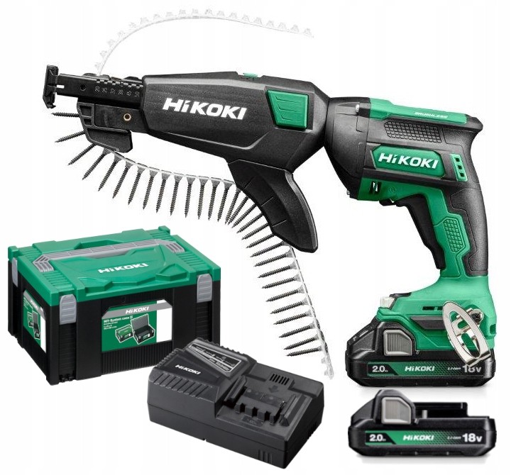 [4966376403868] Hikoki W18DA ( W18DAWBZ ) W18DA WBZ ACCU SCHROEVENDRAAIER 18V, BL, 5000rpm, MV, 2x 18V 2.0Ah in HSC III MET SCHROEFAUTOMAAT