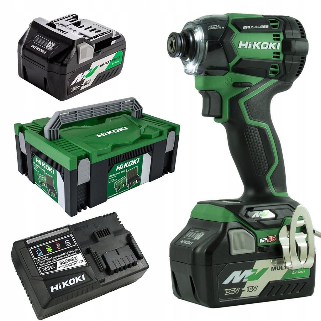 [4966376401253] Hikoki WH36DC ( WH36DCWRZ ) WH36DC WRZ ACCU SLAGSCHROEVENDRAAIER 36V, BL, 215 Nm, 2x MV-A [36V 2,5Ah/18V 5,0Ah] in HSC II