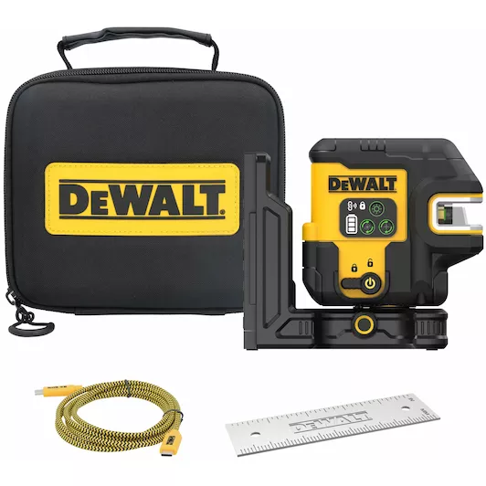 [5035048810811] DEWALT DCLE14251GB-XJ kruislijn-/vijfpuntslaser groen in opbergtas (incl. geintegreerde accu + USB-C laadpoort)