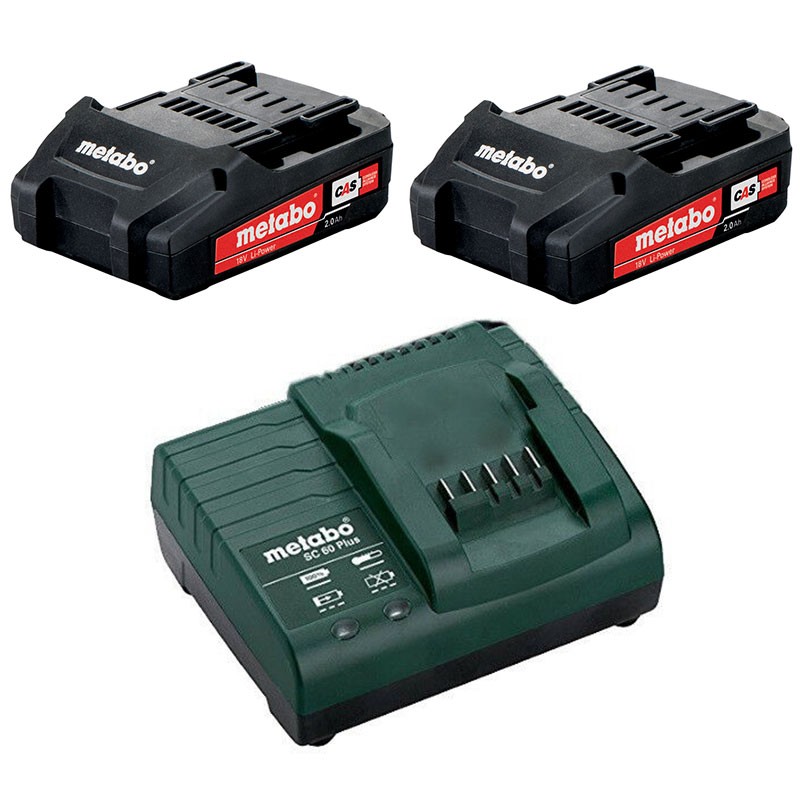 [4061792123021] Metabo 685161000 Basic - Set 2 x 2.0 Ah, SC 30 Batterij Basic - Set 2 x 2.0 Ah, SC 30
