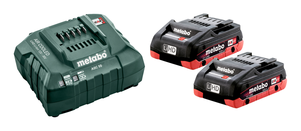 [4061792123014] Metabo 685163000 Basic-Set 2 x LiHD 4.0 Ah, ASC 55 Batterij Basic-Set 2 x LiHD 4.0 Ah, ASC 55