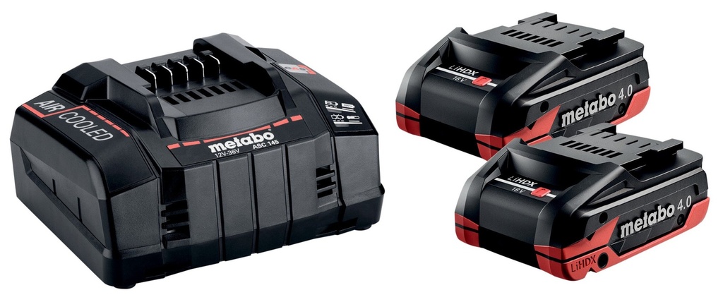 [4061792262249] Metabo 685306000 Basic-Set 2 x LiHDX 4,0 Ah, ASC 145 Batterij Basic-Set 2 x LiHDX 4,0 Ah, ASC 145